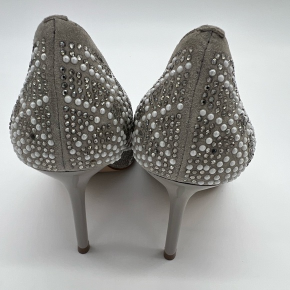 VANELI di Notte Suede Gray Embellished Pumps Shoes Size 4.5M - Picture 6 of 11